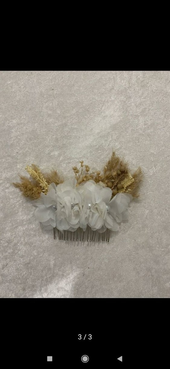 Beyaz Kürklü Bohem Saç Aksesuarı - Görsel 2