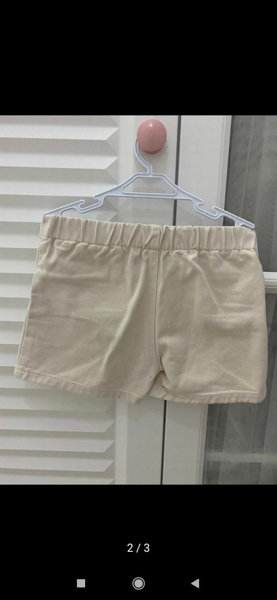 Bej Düğmeli Kız Çocuk Etek şort - Görsel 2