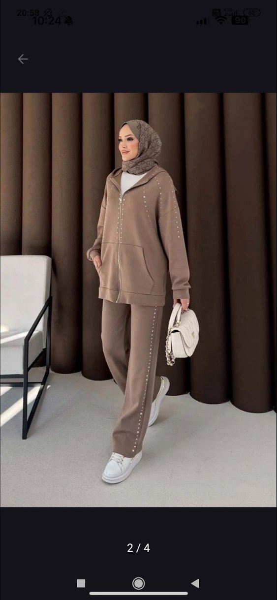 vizon reng mUzun Kollu Kadın Takım - Görsel 2