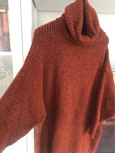 m Beden turuncu Renk Oversize Balıkçı Kazak
