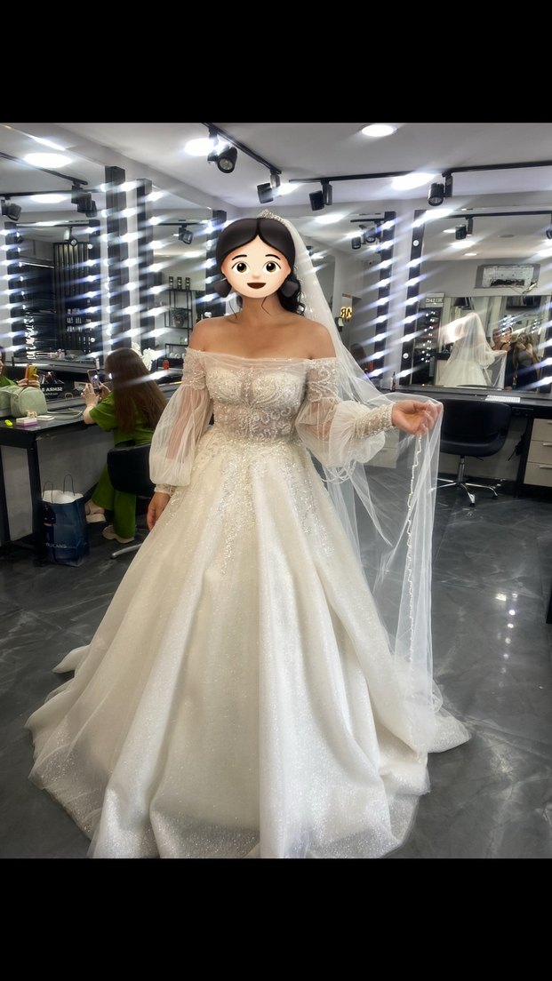 Bohem Tarzı Uzun Kollu Prenses Gelinlik - Görsel 2