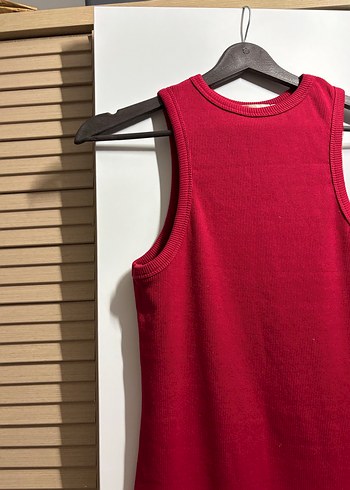 xl Beden Bordo Yüksek Yakalı Kolsuz Uzun Elbise