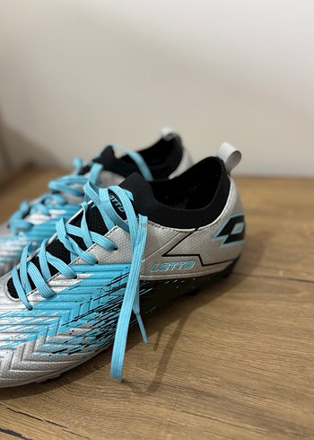 Lotto Erkek Mavi Gri Futbol Ayakkabısı Velcro - Görsel 3