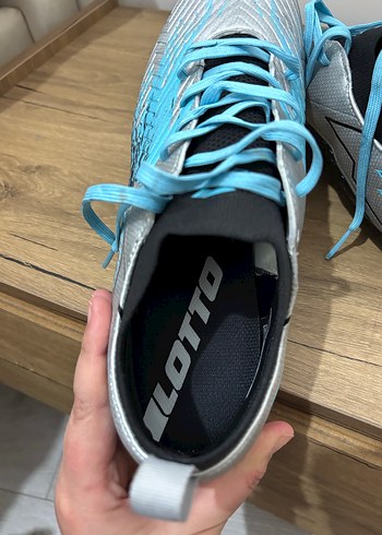 Lotto Erkek Mavi Gri Futbol Ayakkabısı Velcro - Görsel 5