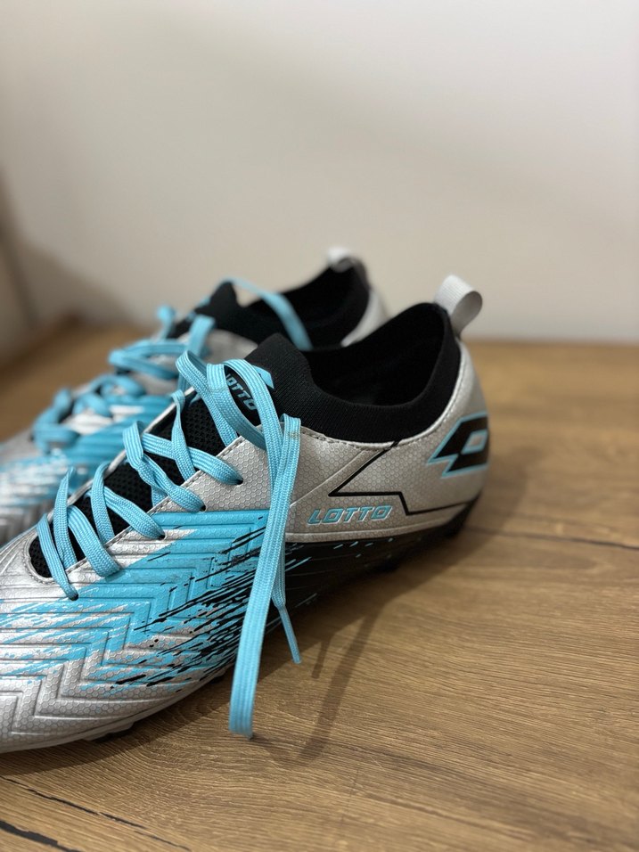 Lotto Erkek Mavi Gri Futbol Ayakkabısı Velcro - Görsel 3
