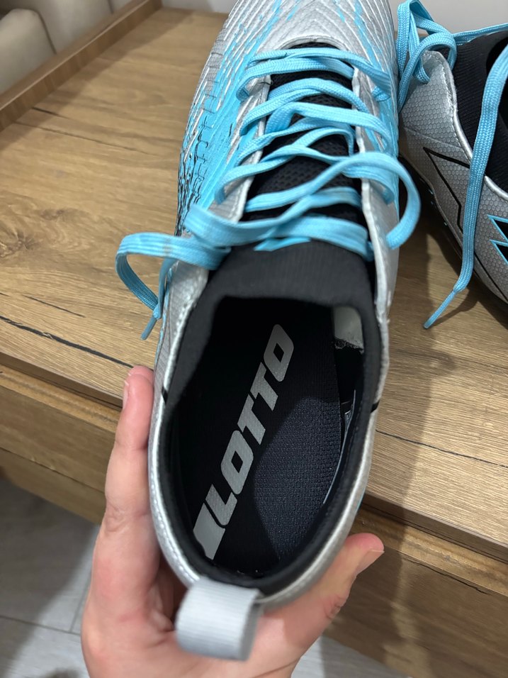 Lotto Erkek Mavi Gri Futbol Ayakkabısı Velcro - Görsel 5