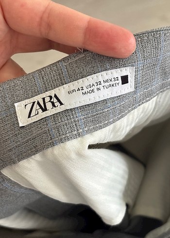 Zara Gri Ekose Erkek Pantolon