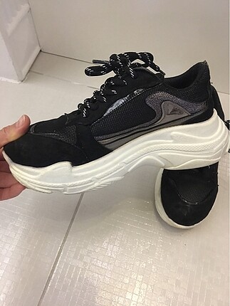 38 Beden siyah Renk Yüksek tabanlı spor ayakkabı