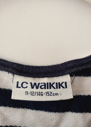 11-12 Yaş Beden Kız Çocuk Çizgili Kemerli Strappy Elbise LCW