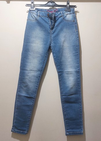 Parlak Mavi KIZ çocuk Denim Pantolon