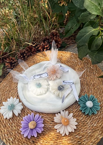 Bohem Tarzda Çiçek Kokulu Mum Seti nikah nişan bebek hediyeleri