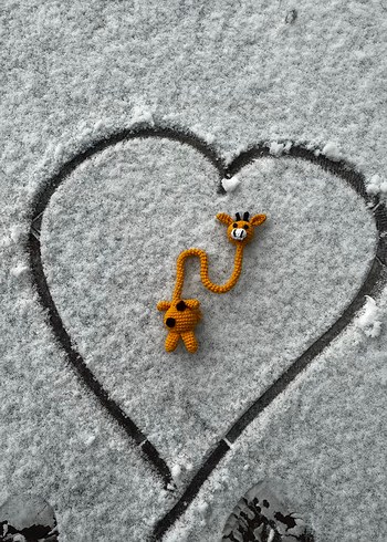 Sarı Renkli El Örgüsü Zürafa çanta&direksiyon süsü - Görsel 3