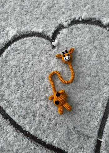 Sarı Renkli El Örgüsü Zürafa çanta&direksiyon süsü - Görsel 2