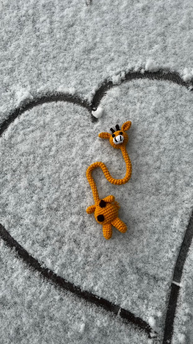 Sarı Renkli El Örgüsü Zürafa çanta&direksiyon süsü - Görsel 2