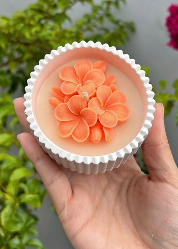 Çiçekli kokulu mum - Görsel 5