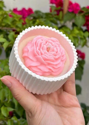 Çiçekli kokulu mum - Görsel 10