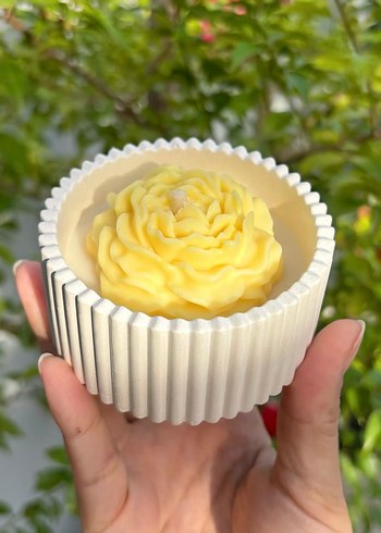 Çiçekli kokulu mum - Görsel 8