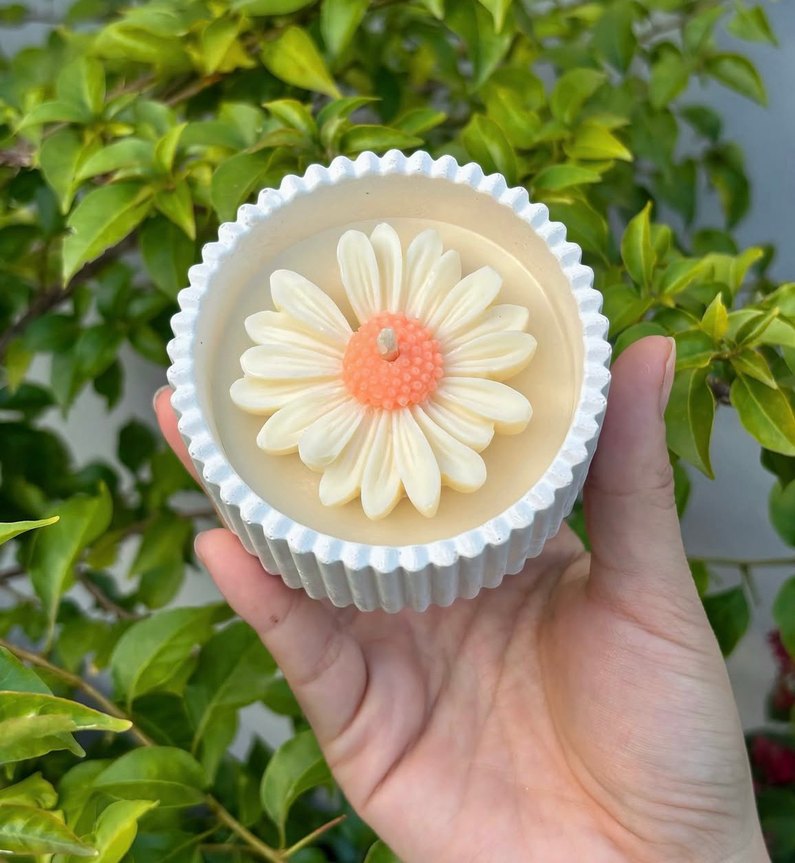 Çiçekli kokulu mum - Görsel 4