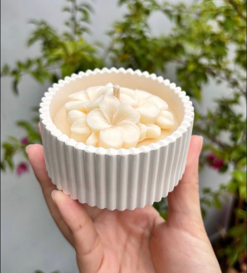 Çiçekli kokulu mum - Görsel 3