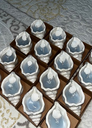 Deniz Kabuklu Seramik Mumluk hediyelik - Görsel 2