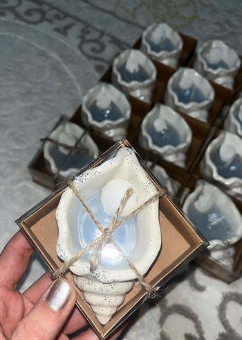 Deniz Kabuklu Seramik Mumluk hediyelik - Görsel 4