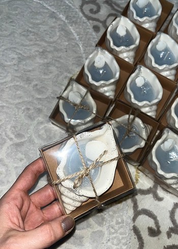 Deniz Kabuklu Seramik Mumluk hediyelik - Görsel 3