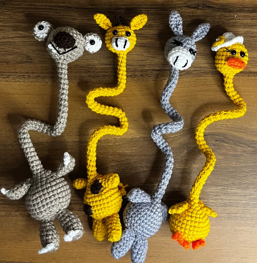 Örgü çanta direksiyon süsü sid,eşek,zürafa,ördek - Görsel 3