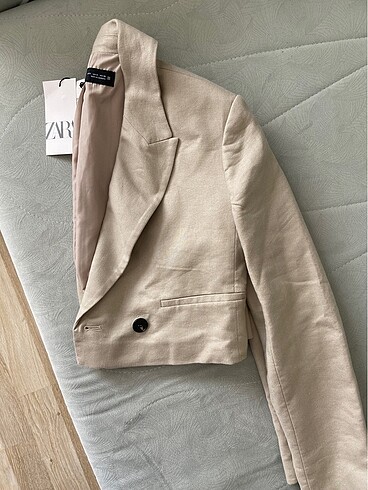 Zara Zara kısa keten blazer
