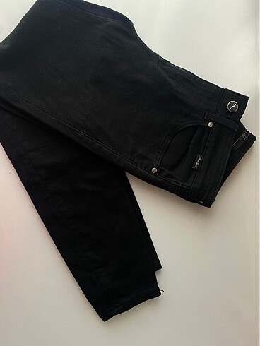 Mavi-gold skinny yüksek bel jean