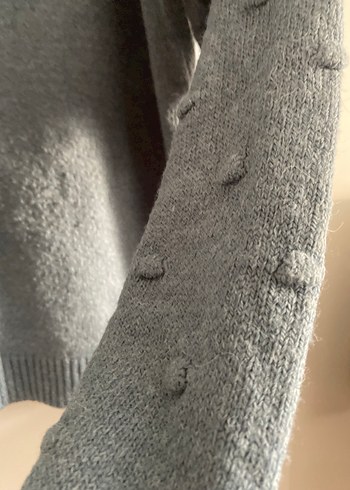 Açık mavi Yüksek Yakalı Örgü Kadın Kazak - Görsel 2