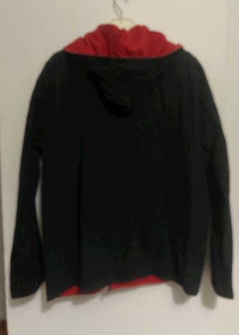 Nakışlı Kırmızı Kapüşonlu Kadın Ceket - Görsel 3