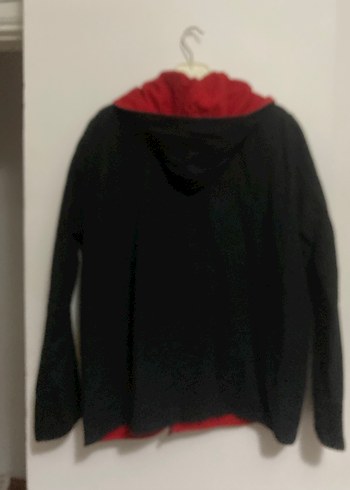 Nakışlı Kırmızı Kapüşonlu Kadın Ceket - Görsel 4