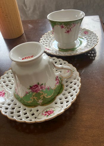 Pastel Renkli Porselen kahve Fincanı Takımı 2 li - Görsel 2