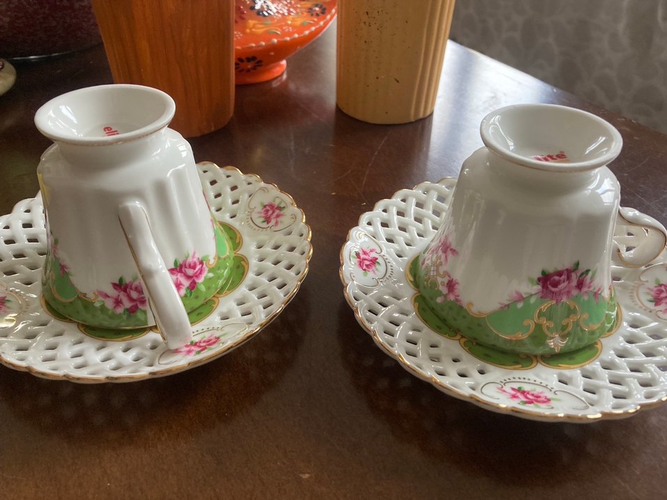 Pastel Renkli Porselen kahve Fincanı Takımı 2 li - Görsel 3