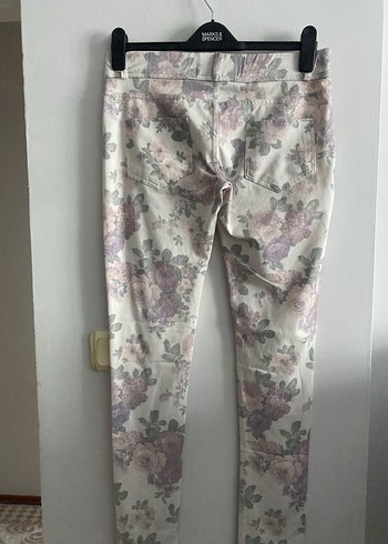 Pastel Çiçek Desenli Kadın tayt Pantolon - Görsel 2