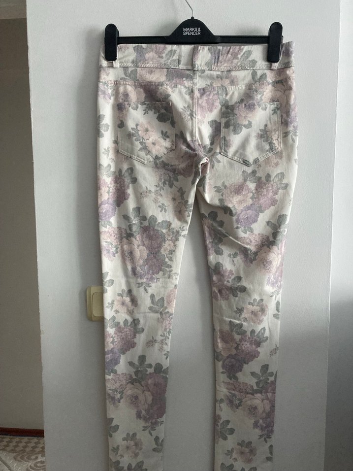Pastel Çiçek Desenli Kadın tayt Pantolon - Görsel 2