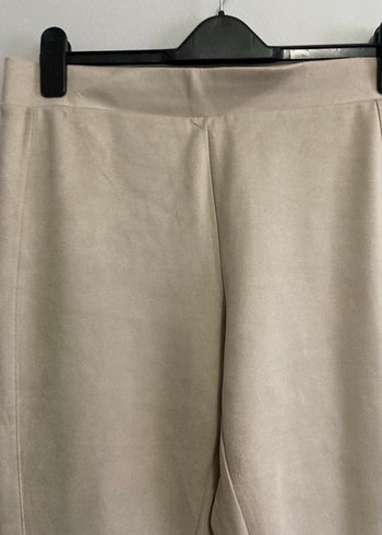 Bej Süet Kadın Kumaş Pantolon - Görsel 3