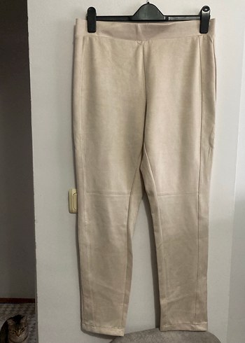 Bej Süet Kadın Kumaş Pantolon - Görsel 2