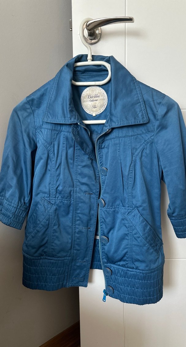 Düğmeli Mavi Denim Midi Ceket - Görsel 2