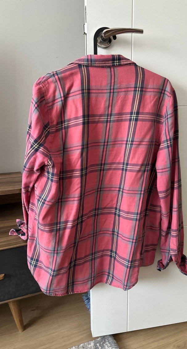 Pembe Ekose Desenli Uzun Kollu Kadın Gömlek - Görsel 4