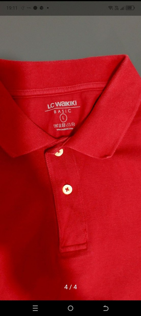 Kırmızı Kısa Kollu Polo Tişört - Görsel 4