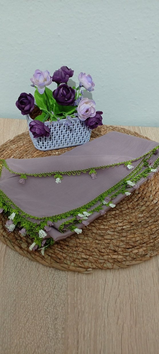 iğne oyalı yazma yemeni - Görsel 3