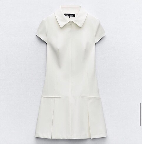 Zara DUBLE PİLİLİ GÖMLEK ELBİSE