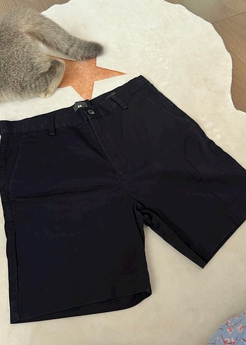 Erkek Siyah Mini Denim Şort