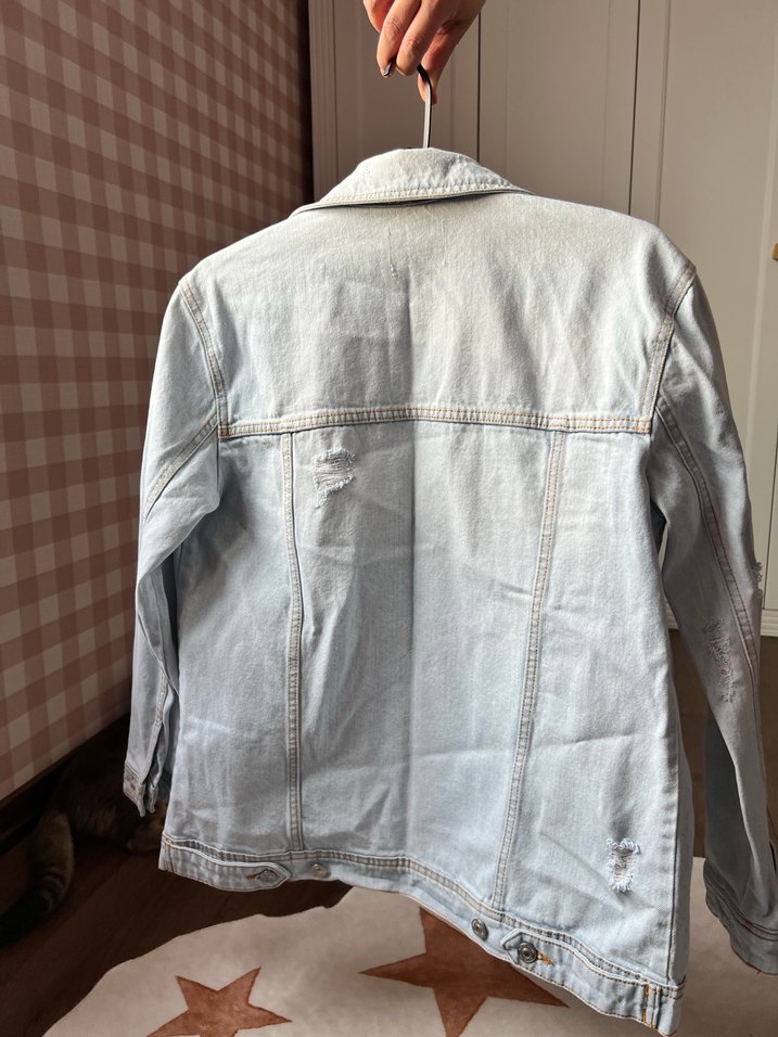 Kadın Mavi Düğmeli Denim Ceket - Görsel 2