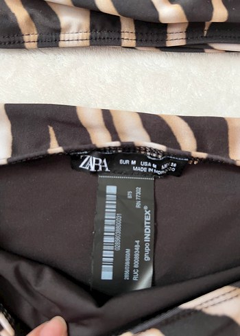 Zara Kahverengi Zebra Desenli Kadın Mayo - Görsel 4