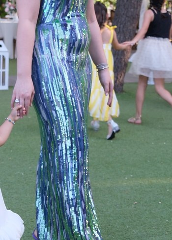 İpekyol Kadın Çok Renkli İşlemeli Uzun Straplez Elbise - Görsel 6