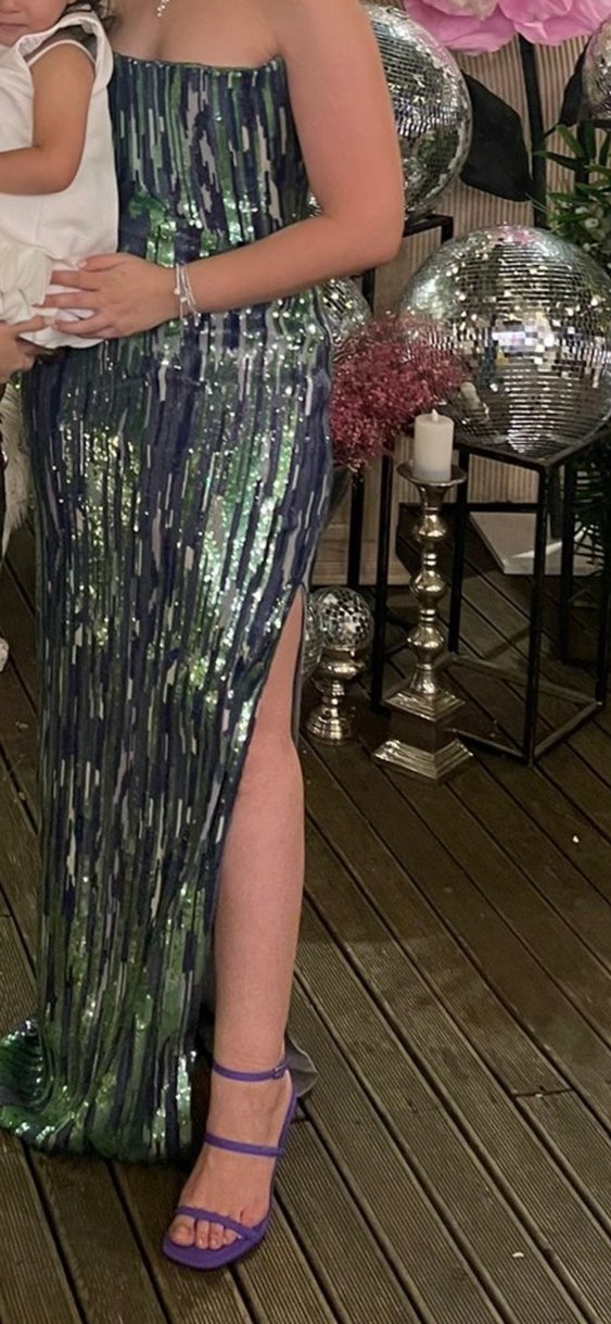 İpekyol Kadın Çok Renkli İşlemeli Uzun Straplez Elbise - Görsel 5