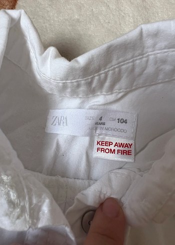 Zara Çocuk Beyaz Nakışlı Uzun Kollu Gömlek - Görsel 2