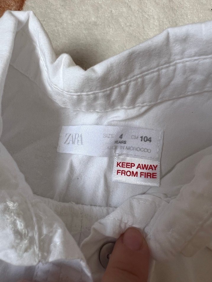 Zara Çocuk Beyaz Nakışlı Uzun Kollu Gömlek - Görsel 2